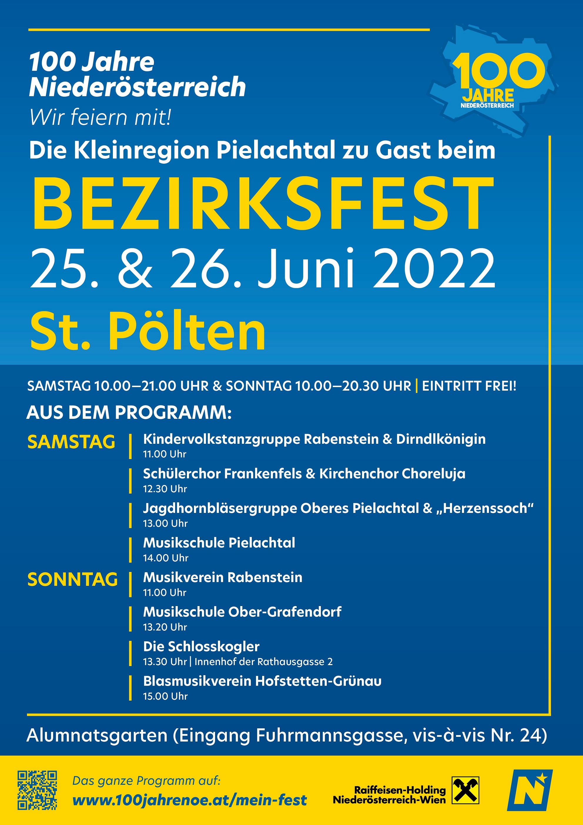 Bezirksfest 25. &amp; 26. Juni Programm des Pielachtals
