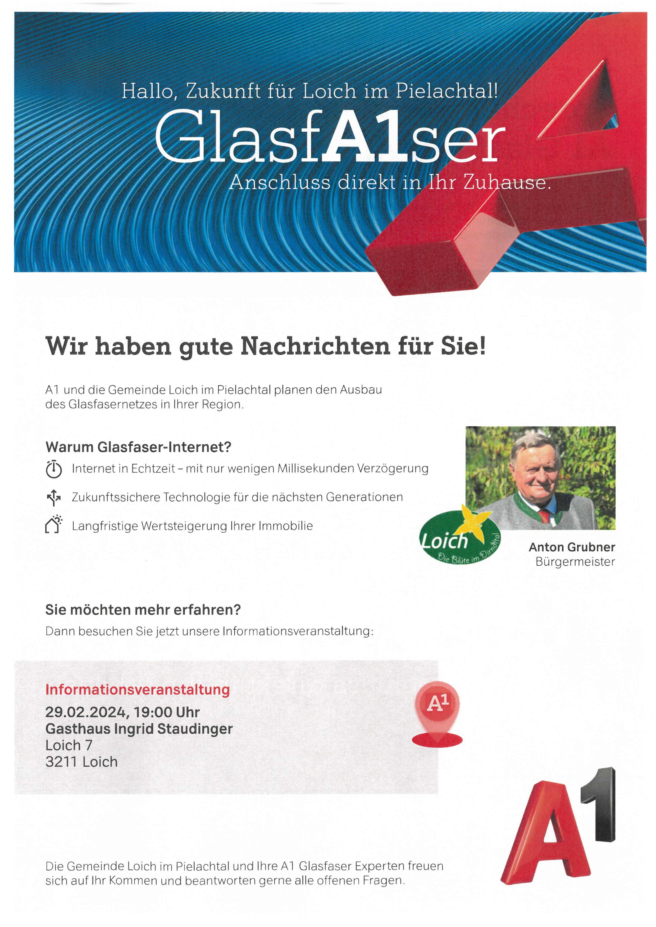 A1 Glasfaerausbau - Infoveranstaltung 29.2.2024